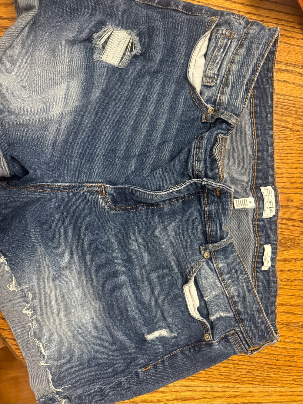 sofia by sofia vergara Medium Blue Distressed Denim Shorts
